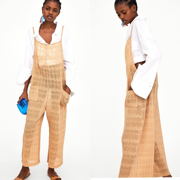 Zara Pants - ZARA Trafaluc Crochet Jumpsuit L